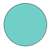 A sphere, colored uniformly.